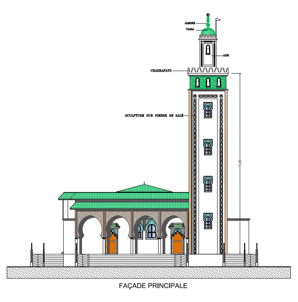      تصميم مسجد تينيسان المزمع بناؤه    