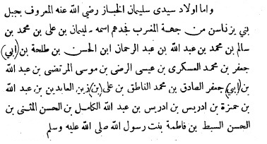     مقتطف من كتاب أحمد بن محمد العشماوي حول نسب س. سليمان الخباز   