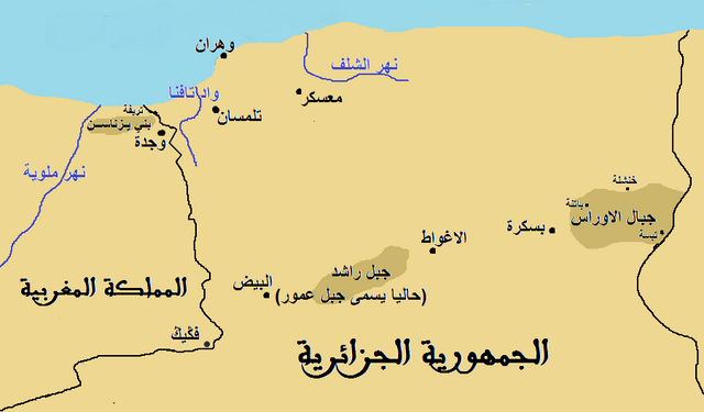    خريطة موطن بني يزناسن الأول